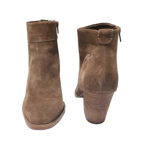 Steve Madden Womens Suede Leather Ankle Bootie Size 10 Sand Faander Block Heel - Picture 2 of 6